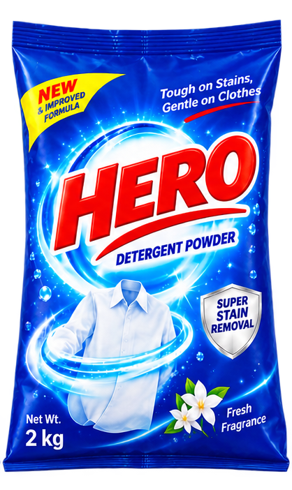 HERO 2X Detergent Powder - 2kg Pack